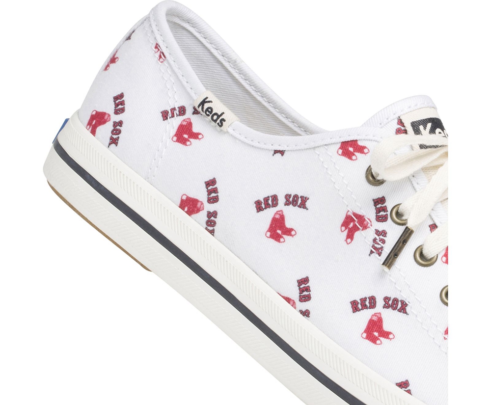 Basket Keds Femme Blanche/Rouge - Kickstart Mlb® - 473-RLHIJP